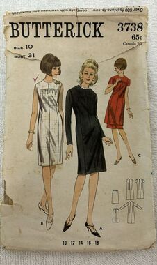 Butterick 3738 Vintage Original Womens Dress Tunic Skirt Sewing Pattern